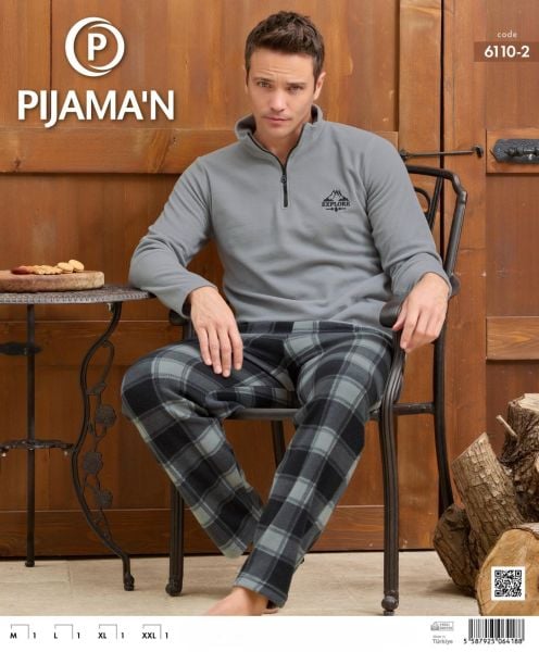 PİJAMAN 6110-2 ERKEK POLAR PİJAMA TAKIM