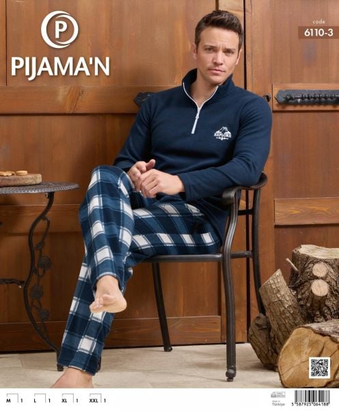 PİJAMAN 6110-3 ERKEK POLAR PİJAMA TAKIM
