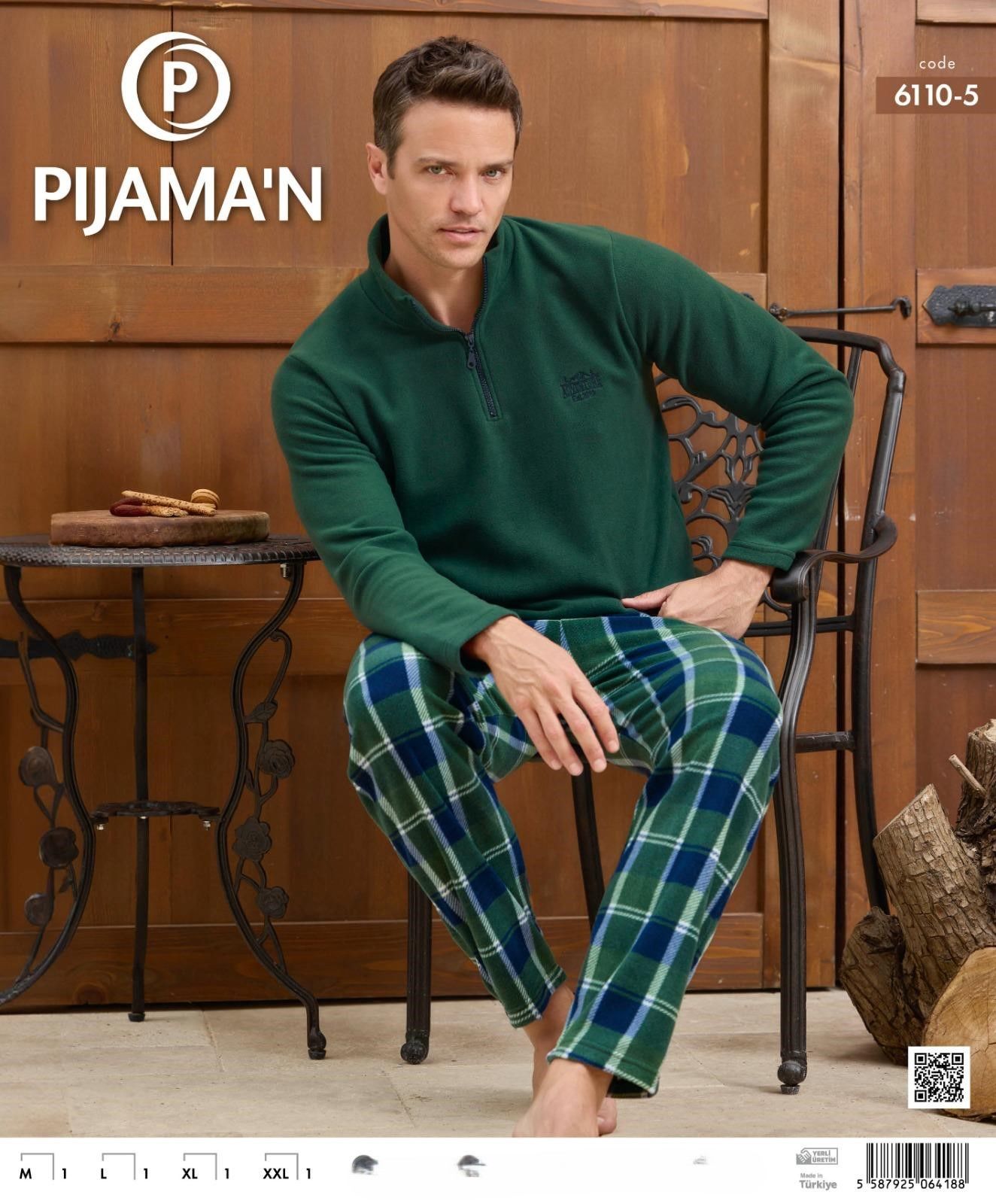 PİJAMAN 6110-5 ERKEK POLAR PİJAMA TAKIM