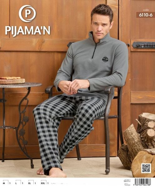 PİJAMAN 6110-6 ERKEK POLAR PİJAMA TAKIM