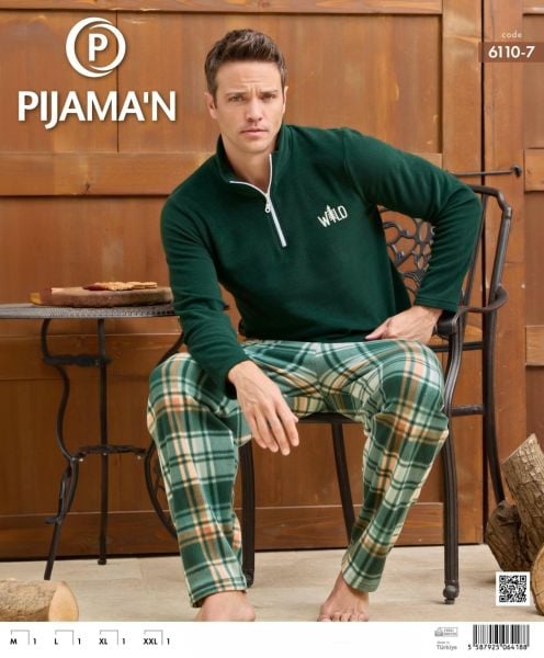 PİJAMAN 6110-7 ERKEK POLAR PİJAMA TAKIM