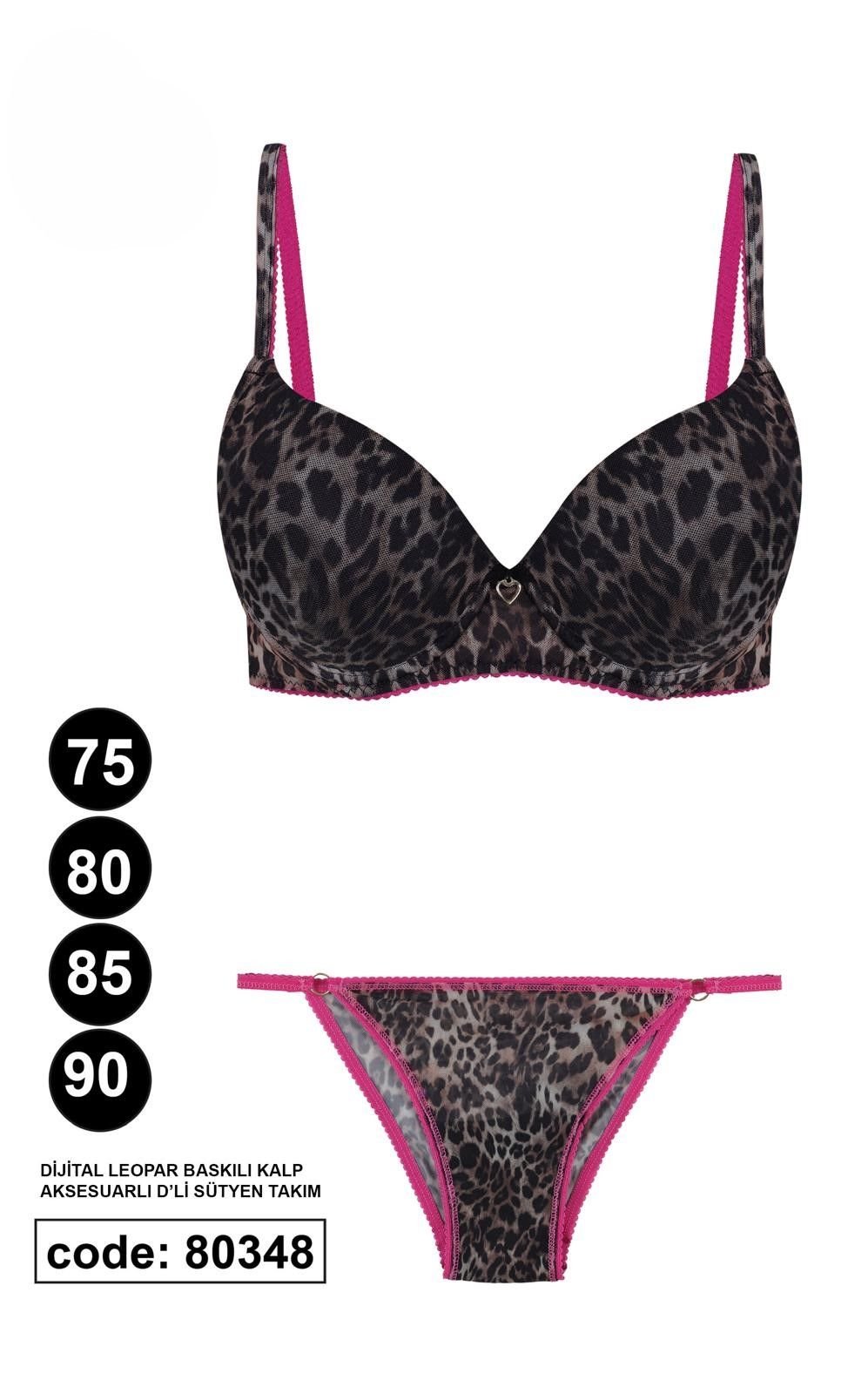 KOZA 80348 DESTEKLİ LEOPAR SÜTYEN TAKIM