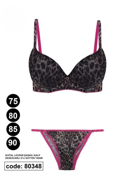 KOZA 80348 DESTEKLİ LEOPAR SÜTYEN TAKIM