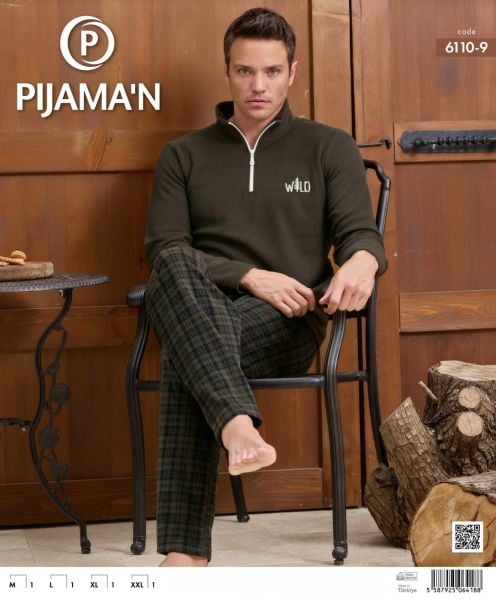 PİJAMAN 6110-9 ERKEK POLAR PİJAMA TAKIM