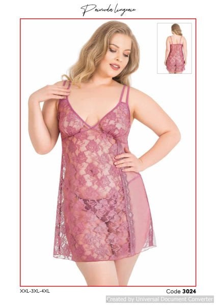 PRİMODA 3024  BÜYÜK BEDEN KISA TÜL GECELİK