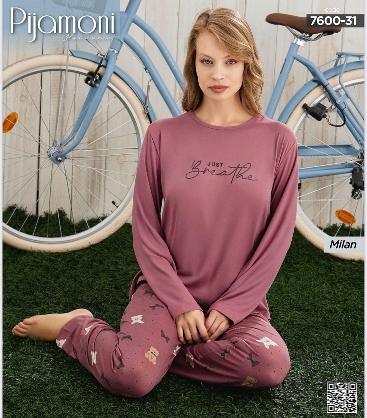 PİJAMONİ 7600-31 BAYAN MİLAN PİJAMA TAKIM