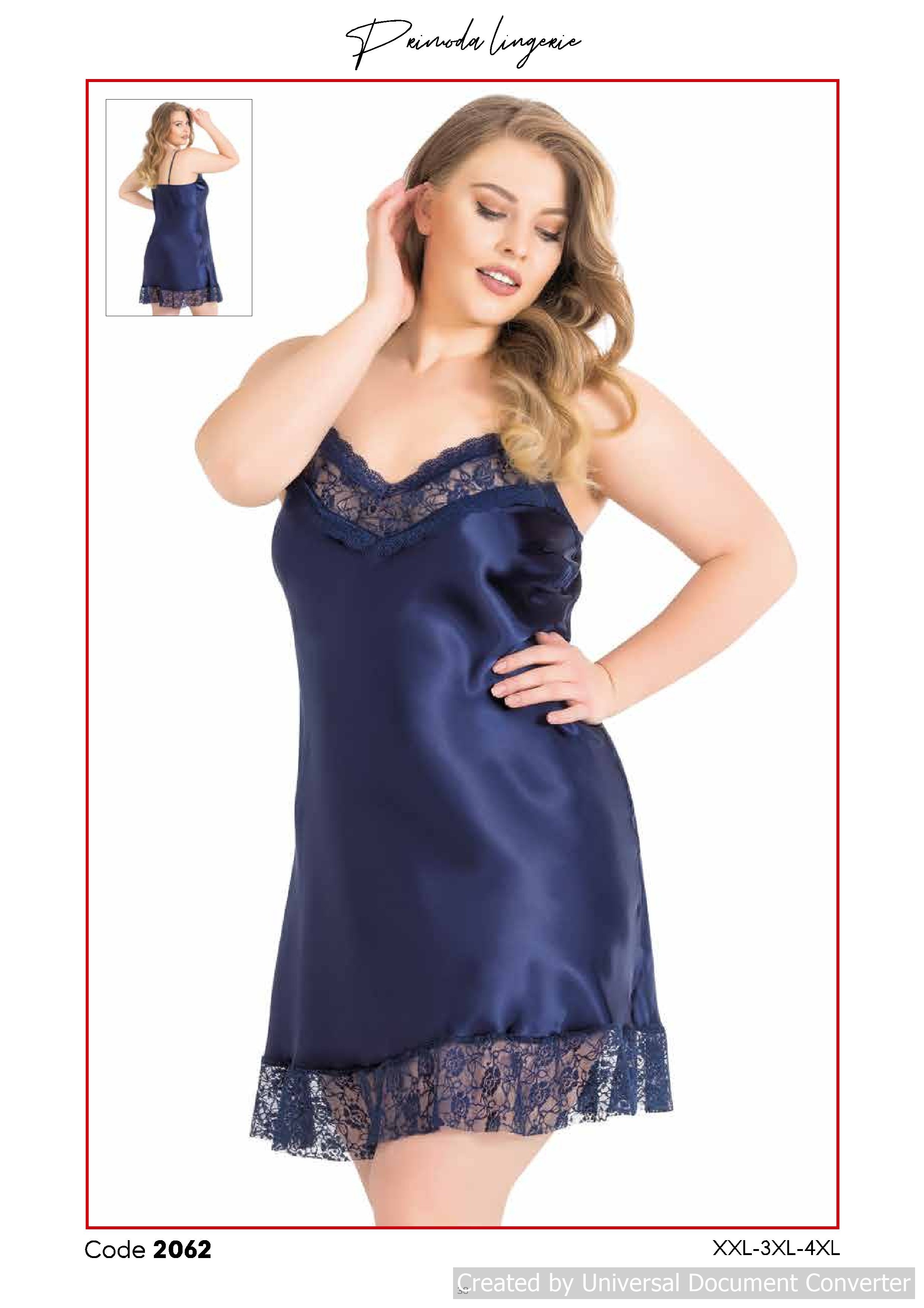 PRİMODA 2062 BÜYÜK BEDEN SATEN KISA GECELİK