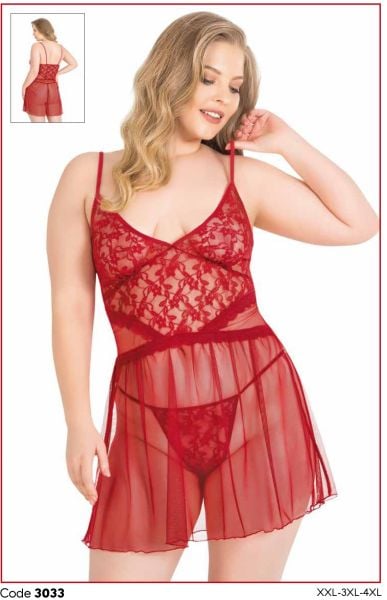 PRİMODA 3033 BÜYÜK BEDEN KISA TÜL GECELİK