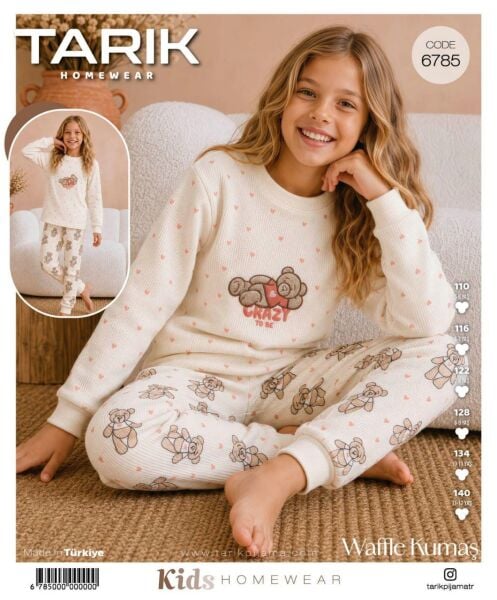 TARIK 6785 KIZ GARSON WAFFLE CRAZY PİJAMA TK