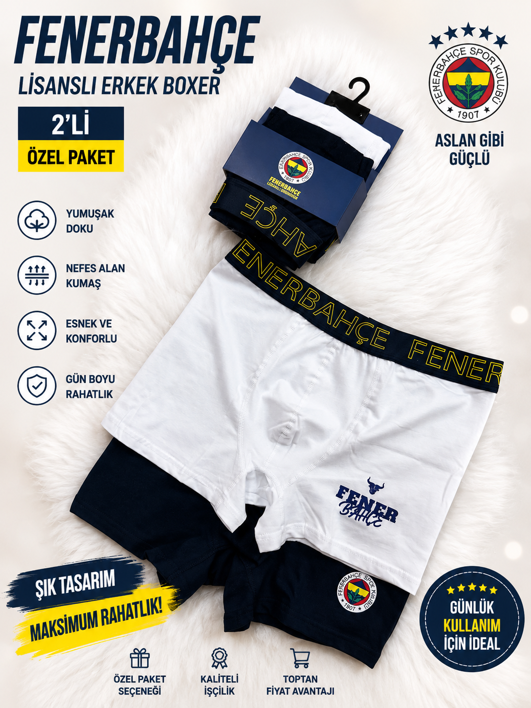 ÇİMPA FB23076 FENERBAHÇE YETİŞKİN 2 Lİ BOXER