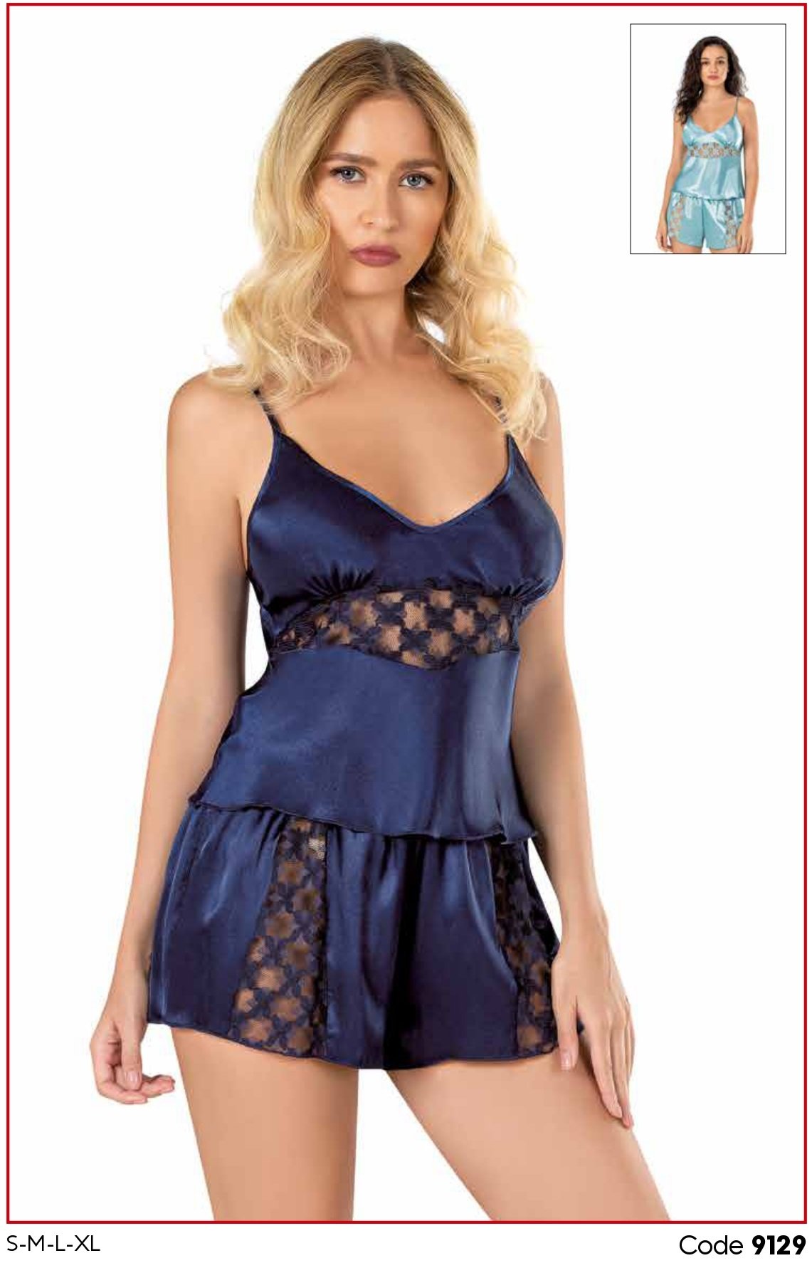 PRİMODA 9129 SATEN BABYDOLL ŞORT TAKIM