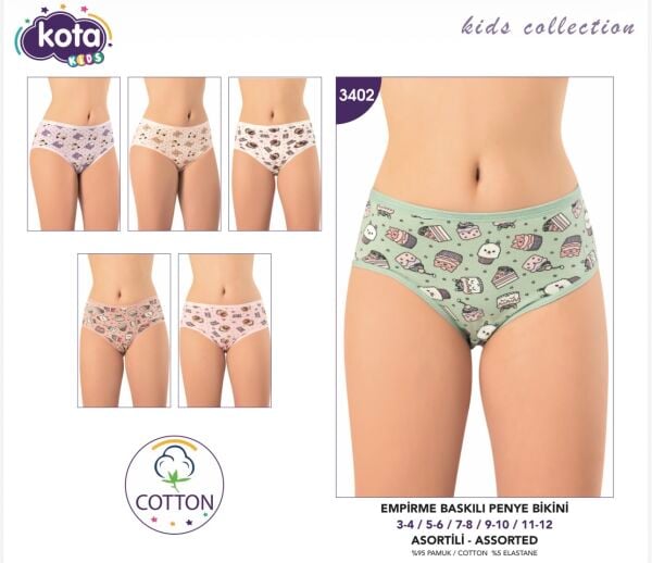 KOTA 3402 KIZ ÇOCUK BASKILI BİKİNİ