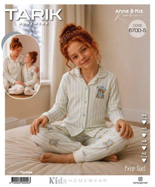 TARIK 6700-5 KIZ GES SÜET Ö.DÜĞMELİ PİJAMA TK