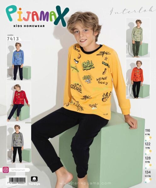PİJAMAX 7413 ERKEK GARSON 6-11 İNTERLOK PİJAMA TKM