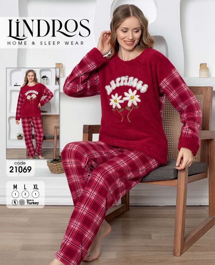 LİNDROS 21069 WELSOFT POLAR PİJAMA TAKIM