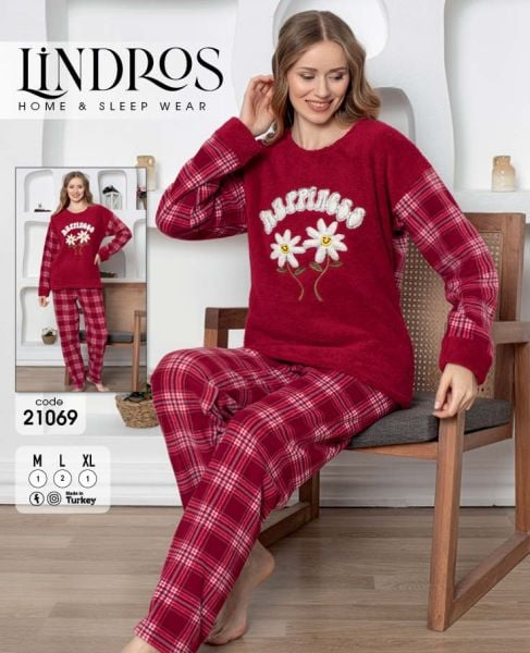 LİNDROS 21069 WELSOFT POLAR PİJAMA TAKIM