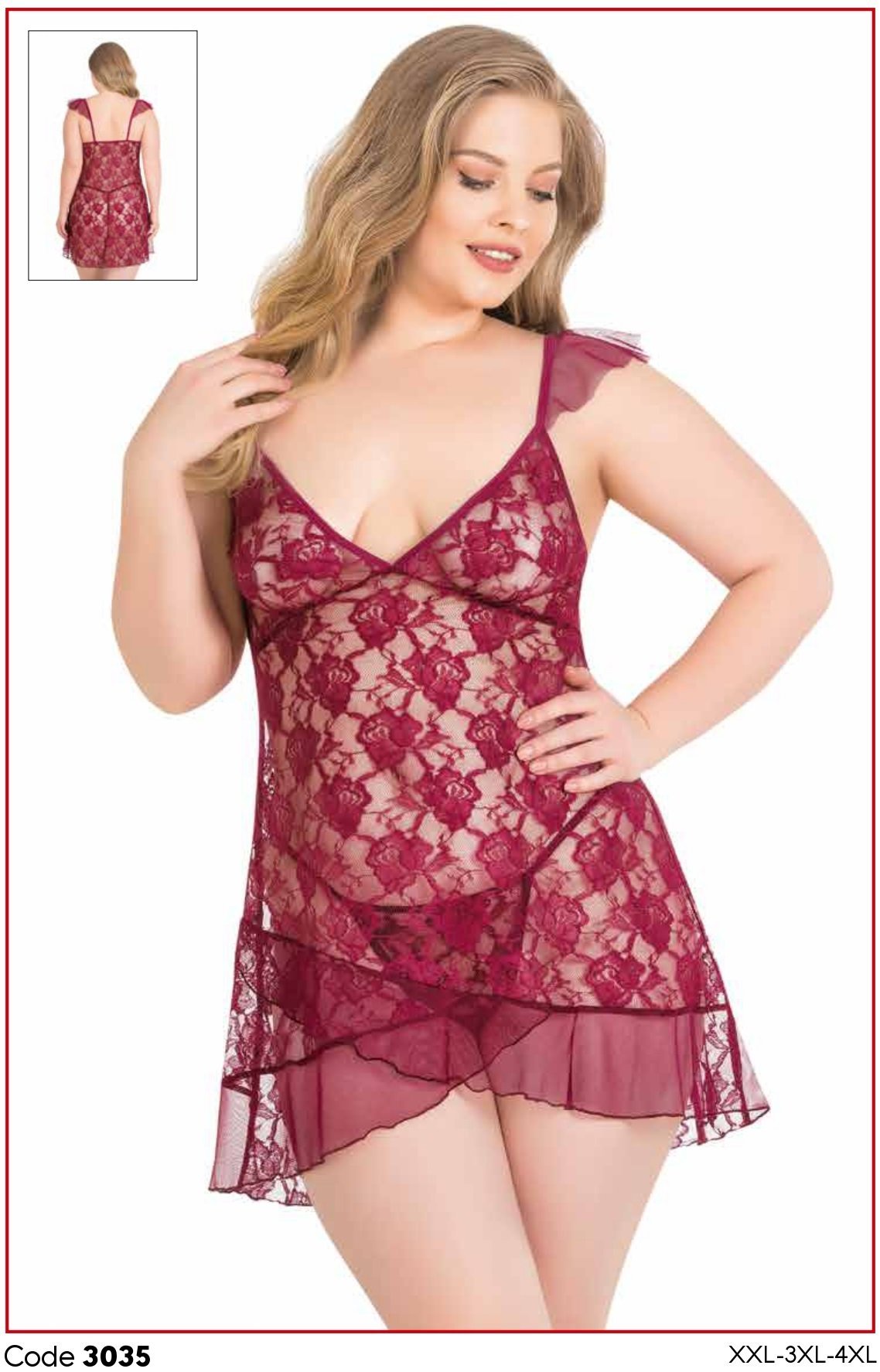 PRİMODA 3035 BÜYÜK BEDEN KISA TÜL GECELİK