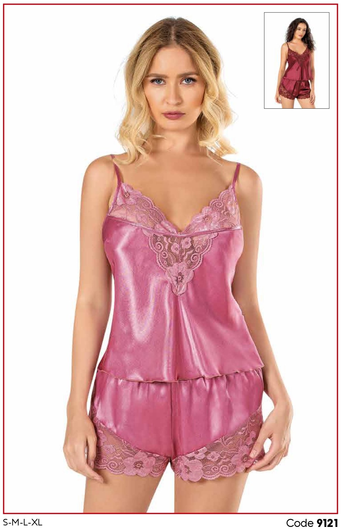 PRİMODA 9121 SATEN BABYDOLL ŞORT TAKIM