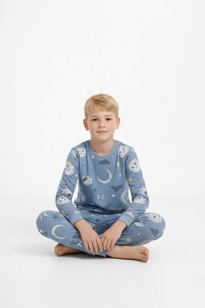 İSOBEL 61513 MAVİ KOYUN SHAUN PİJAMA TAKIMI 9-13 Y