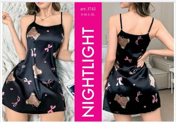 NIGHTLIGHT 3742 FANTAZİ GECELİK SİYAH