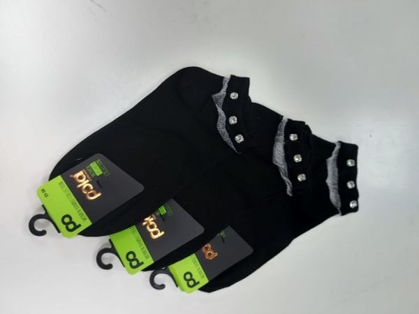 POLA 4375 BAYAN TAŞ BASKILI YARIM KONÇ PATİK