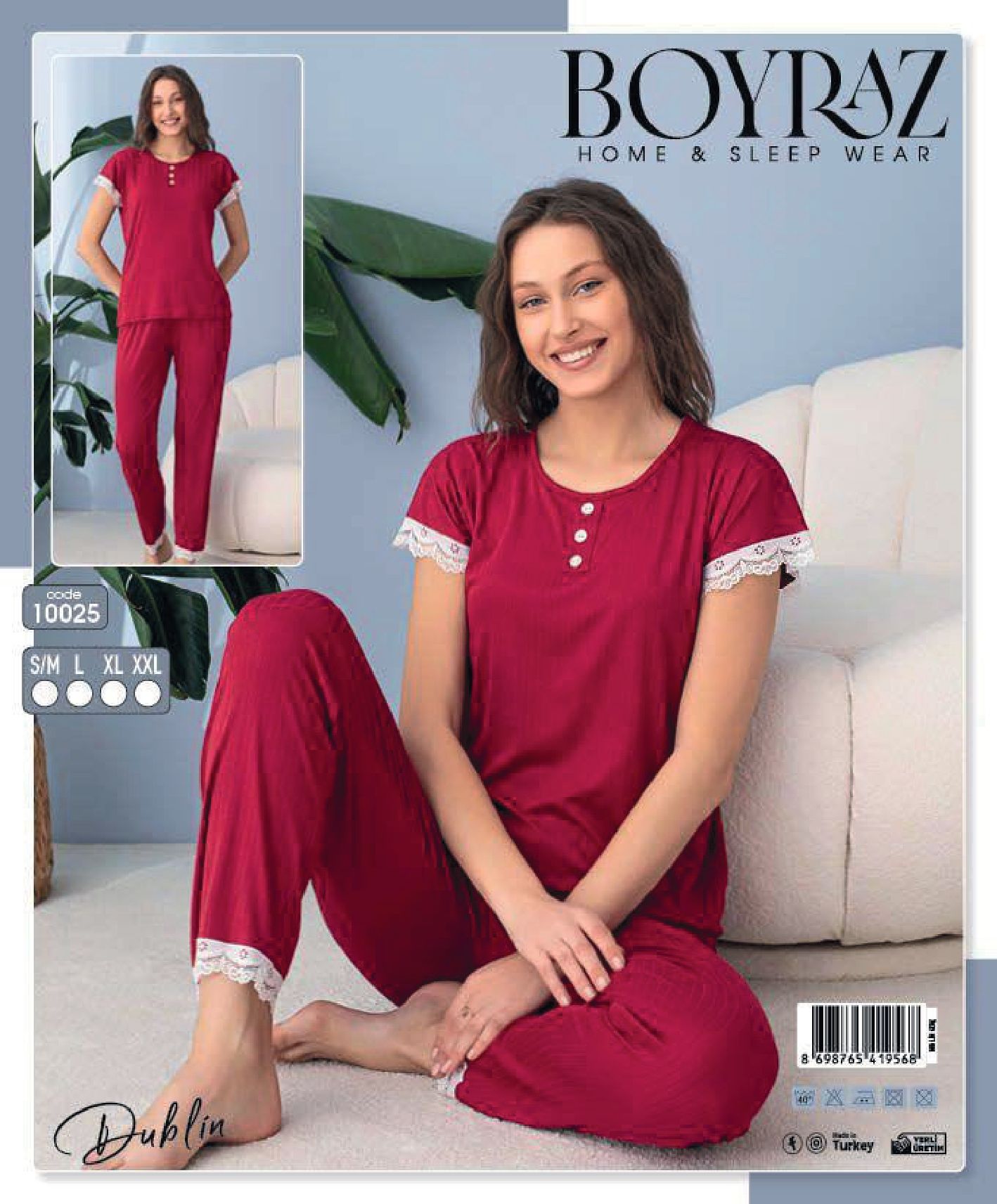 BOYRAZ 10025 DUBLİN KISA KOL PİJAMA TAKIM