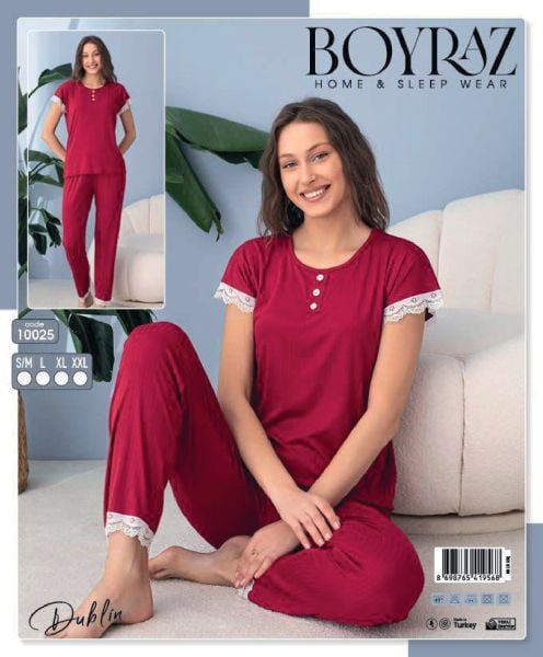 BOYRAZ 10025 DUBLİN KISA KOL PİJAMA TAKIM