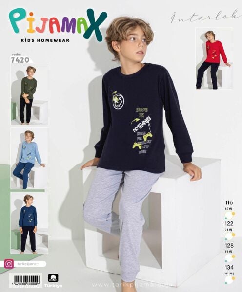 PİJAMAX 7420 ERKEK GARSON 6-11 İNTERLOK PİJAMA TKM