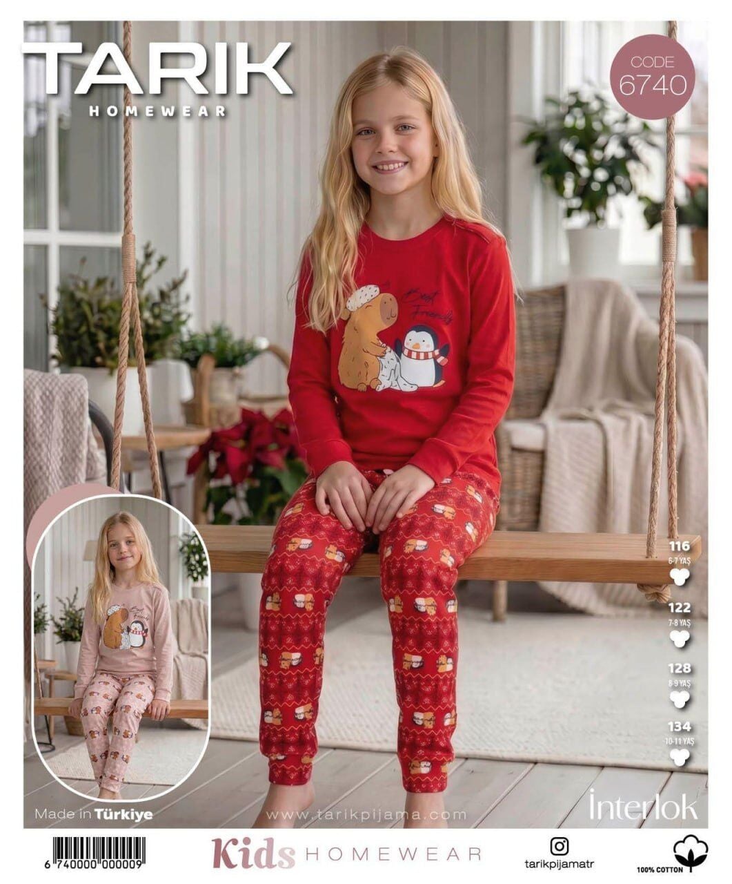 TARIK 6740 KIZ GES İNTERLOK PİJAMA TAKIM