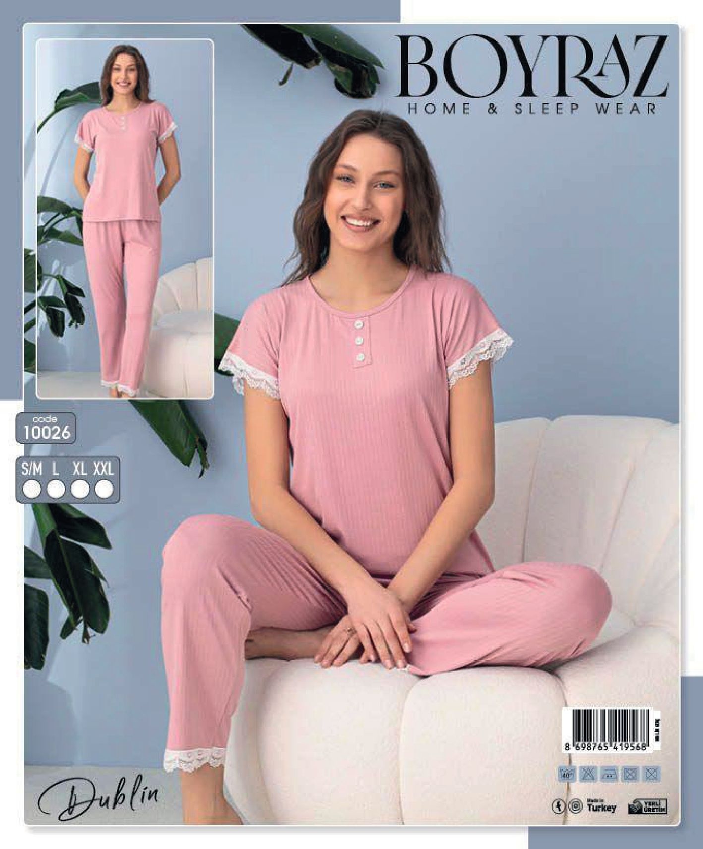 BOYRAZ 10026 DUBLİN KISA KOL PİJAMA TAKIM