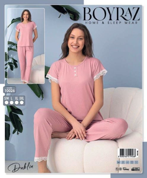 BOYRAZ 10026 DUBLİN KISA KOL PİJAMA TAKIM