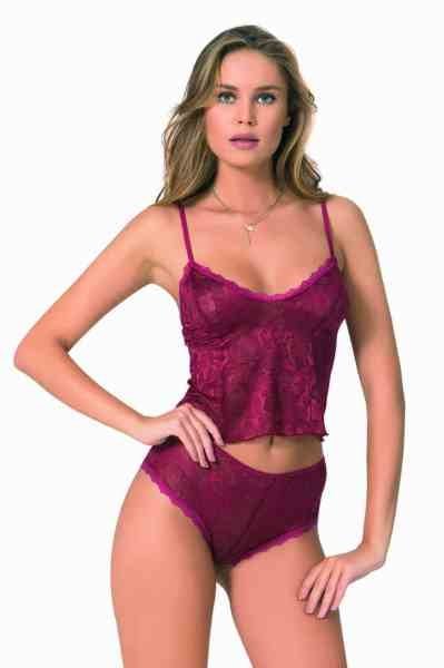 PRİMODA 9052 JAKARLI BABYDOLL ŞORT TAKIM