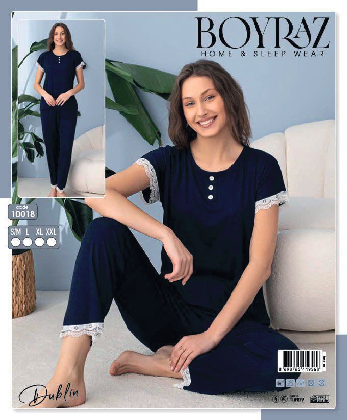 BOYRAZ 10018 DUBLİN KISA KOL PİJAMA TAKIM