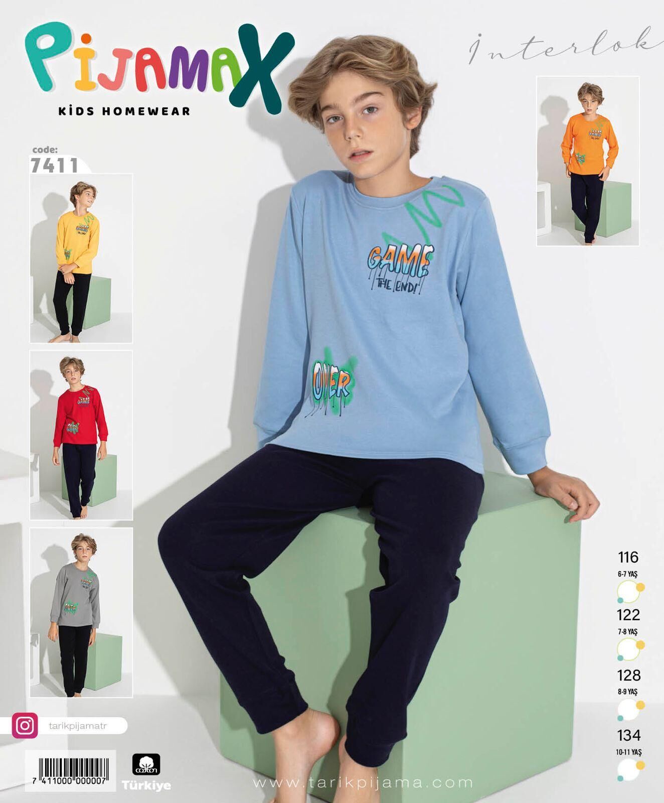 PİJAMAX 7411 ERKEK GARSON 6-11 İNTERLOK PİJAMA TKM