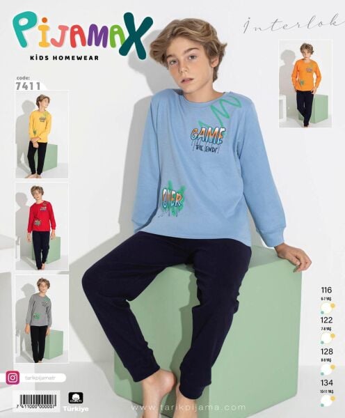 PİJAMAX 7411 ERKEK GARSON 6-11 İNTERLOK PİJAMA TKM