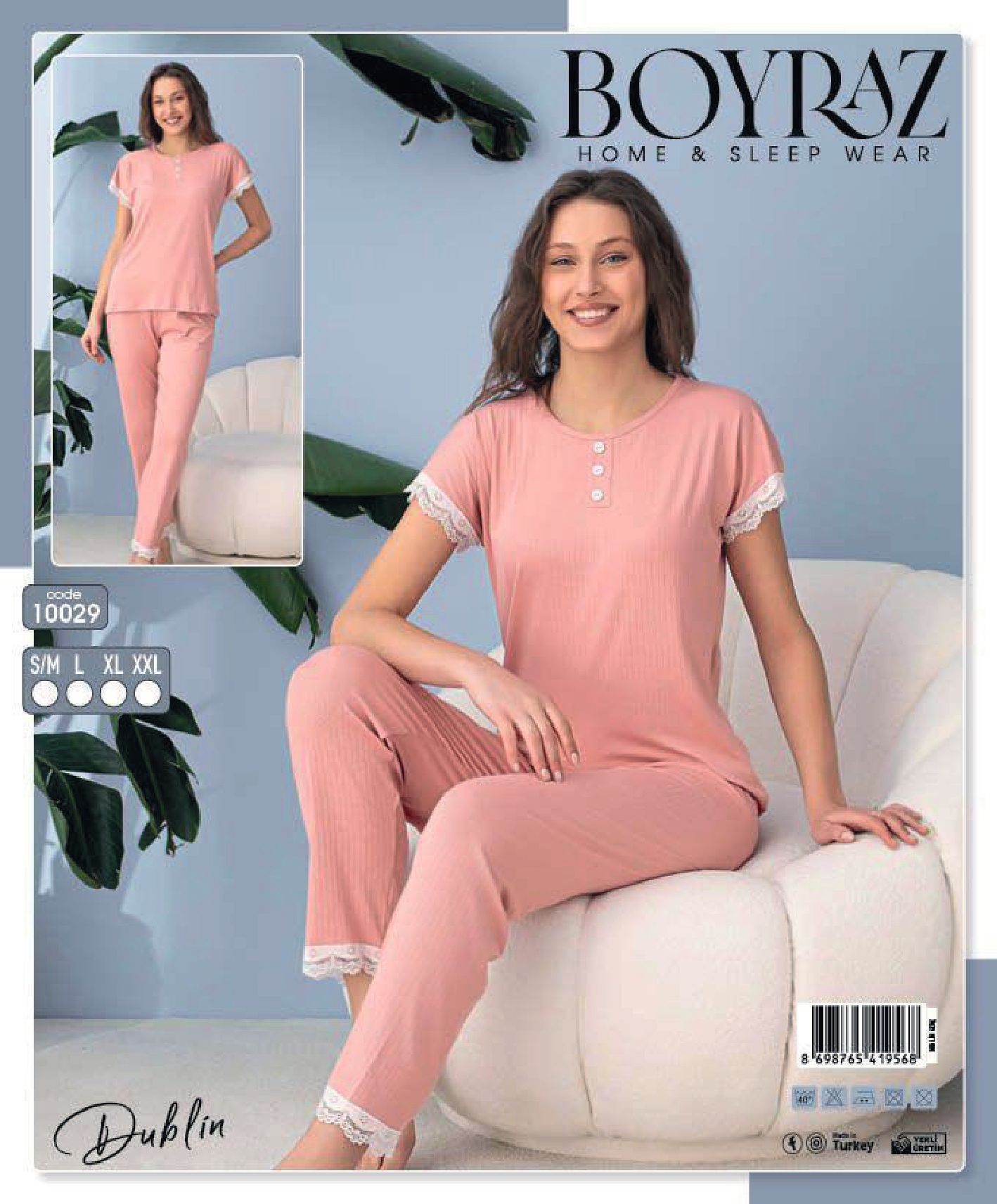 BOYRAZ 10029 DUBLİN KISA KOL PİJAMA TAKIM