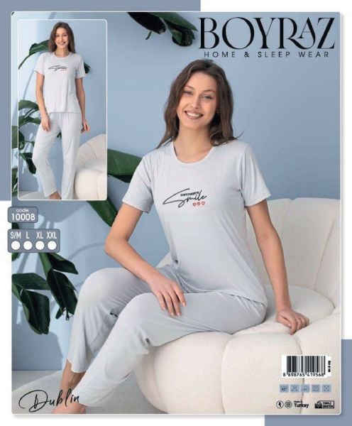 BOYRAZ 10008 DUBLİN KISA KOL PİJAMA TAKIM