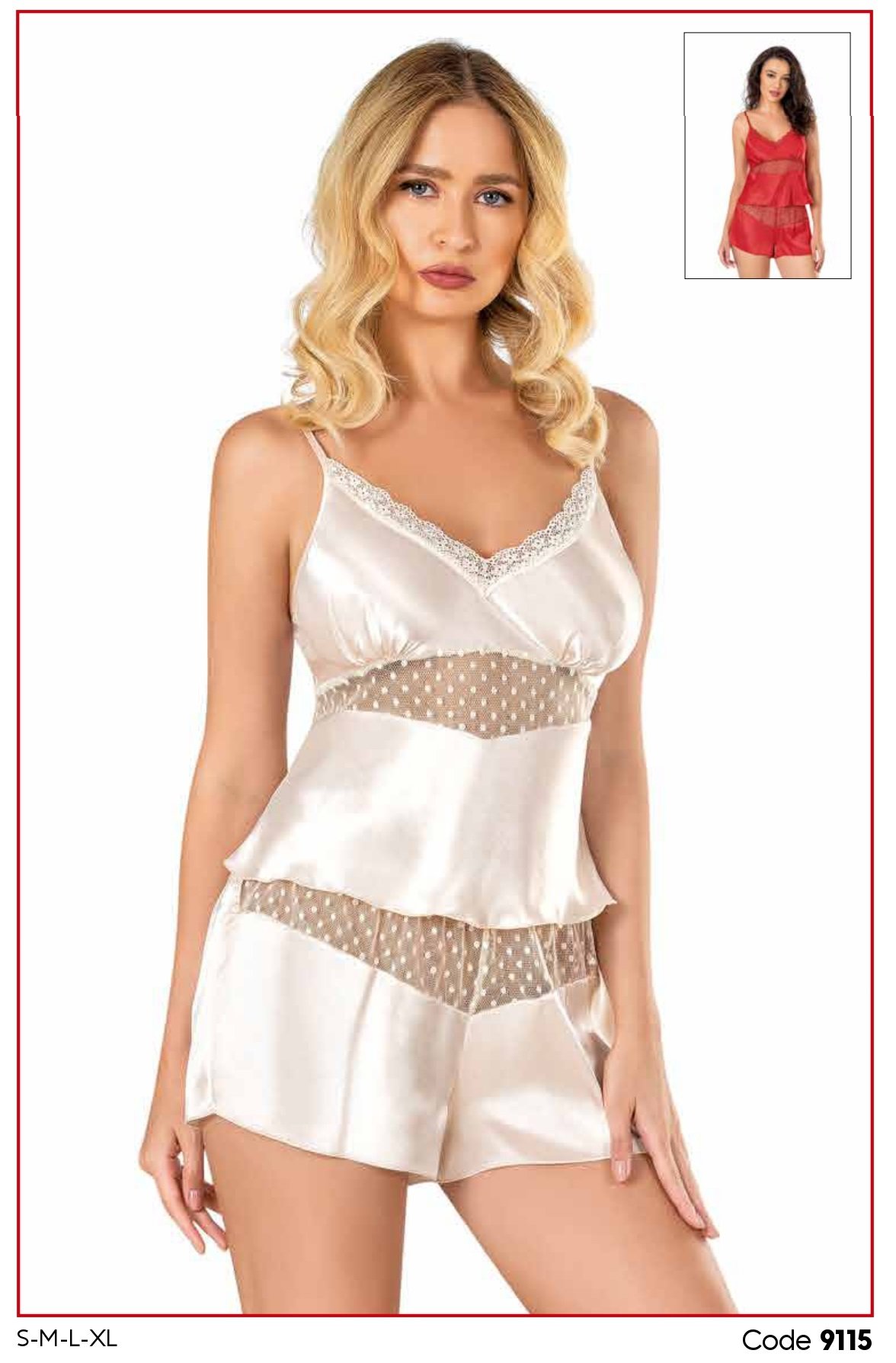 PRİMODA 9115 SATEN BABYDOLL ŞORT TAKIM