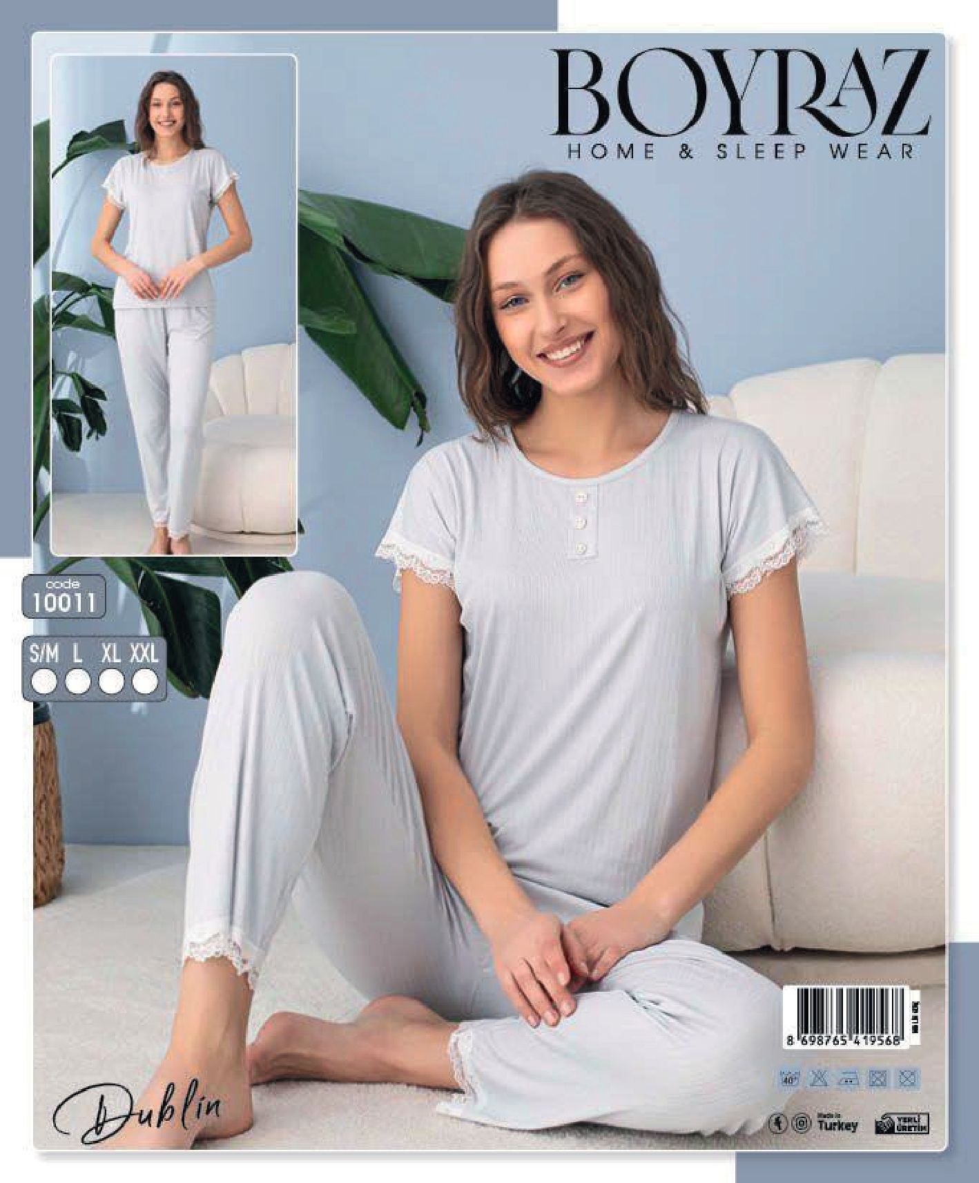 BOYRAZ 10011 DUBLİN KISA KOL PİJAMA TAKIM