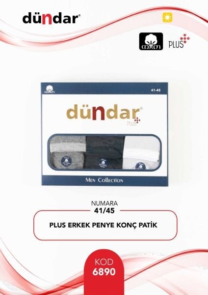 DÜNDAR 6890 ERKEK PLUS PENYE KONÇ PATİK