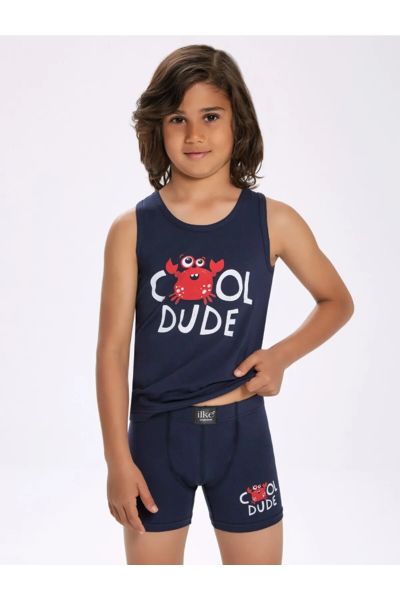 İLKE 308 ERKEK ÇOCUK LİKRALI BASKILI BOXER