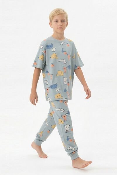 İSOBEL 91001-01 FİLLİ KISA KOL PİJAMA TK 4-8 YŞ