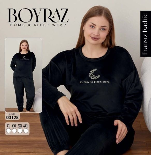 BOYRAZ 03128 KADİFE BATTAL PİJAMA TAKIM