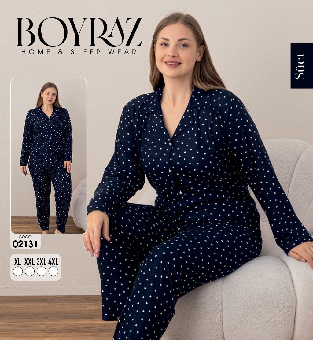 BOYRAZ 02131 SÜET DÜĞMELİ BATTAL PİJAMA TAKIM