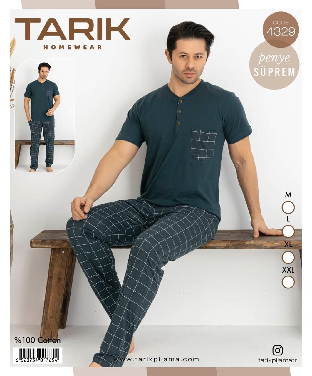 TARIK 4329 ERKEK PENYE KISA KOL PİJAMA TAKIMI