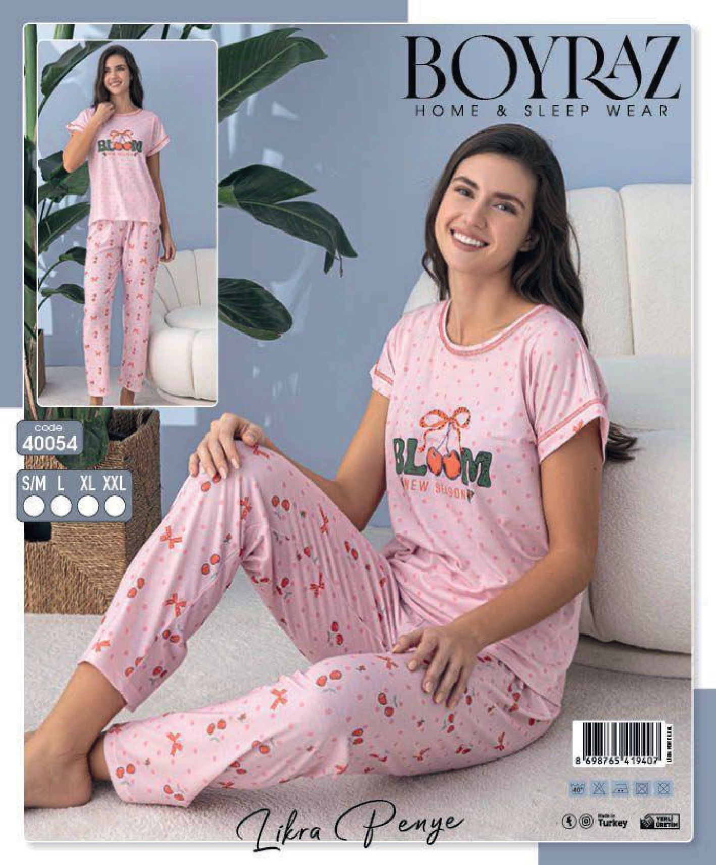 BOYRAZ 40054 DİJİTAL KISA KOL PİJAMA TAKIM