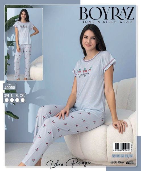 BOYRAZ 40055 DİJİTAL KISA KOL PİJAMA TAKIM