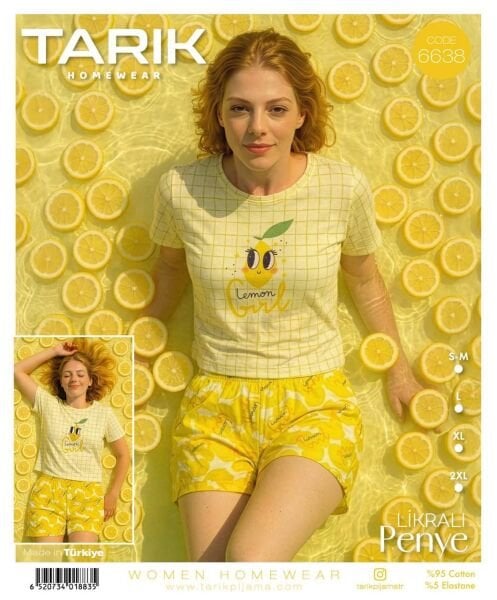 TARIK 6638 BAYAN KISA KOL ŞORTLU PİJAMA TAKIMI