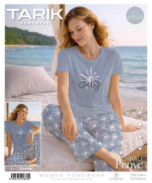 TARIK 6625 BAYAN KISA KOL PİJAMA TAKIMI