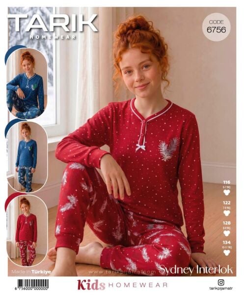TARIK 6756 KIZ GARSON FİTİLLİ İNTERLOK PİJAMA TKM